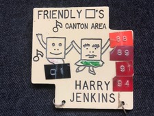 Vintage FRIENDLY SQUARES Canton Ohio Square Dance Name Tag Pinback Harry Jenkins