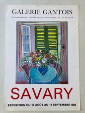 Robert SAVARY - Affiche originale d'exposition - Galerie Gantois Cannes - 1988