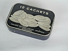 Ancien - Boite en fer 12 cachets "KALMINE P. METADIER Tours FRANCE"