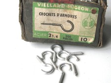 Crochets d'armoire anciens acier boite complète d'origine Viellard-Migeon vis