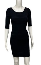 MNG Femmes Demi Manche Noir Dos Décolleté Robe Moulante Taille XS