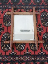 Miroir vintage biseauté encadrement en bambou