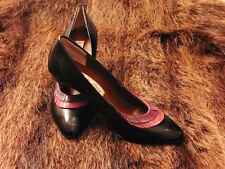 BELLE CHAUSSURE ESCARPIN LADY SARA TOUT CUIR VINTAGE 1980 STOCK NEUF T.35.5