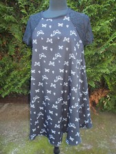 Robe fluide trapeze polyester noir imprimé papillon MOLLY BRACKEN T.U 40/42