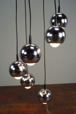 Kask Aden Lampe Vintage Chrome Plafonnier Luminaire Suspendu Space Age 70er