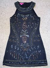 Monsoon Fusion gris foncé paillettes avec robe de cocktail-Taille 10-SUPERBE