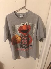 Vintage Rare Sesame Street Elmo Got Next Basketball Fila Logo Elmo Tee XL - Grey