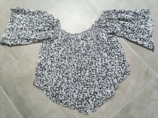 Blouse tunique chemise ZARA bleue marine avec fleurs taille M