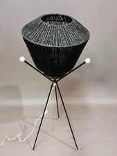 LAMPADAIRE TRIPODE NOIR "DESIGN 1950".