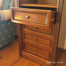 MEUBLE COLONNE BIBLIOTHEQUE BOIS MASSIF 5 étagères et 4 tiroirs - EXCELLENT ETAT