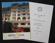 Dépliant publicitaire - menu - carte - courrier HOTEL ROYAL Deauville 1989