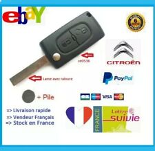  Coque clé plip boitier 2BT Citroën C2-C3-C4 picasso-berlingo-ds3 réf : CE0536