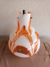 vintage design rétro abat jour tulipe lampe suspension globe verre opaline 