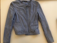 Veste Berenice Daim Cuir Bleu Ciel Clair Excellent État Taille M 38