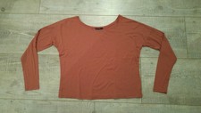 T-shirt femme Bonobo, Rouge/Rose, Fil Métallisé, Manches Chauve Souris, Taille M