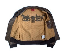 Veste Cuir Levis® Strauss & Co's 90's Leather Jacket / Type1 Jeans / Marron L