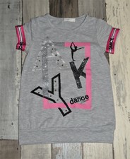 KAR125 ~  4 ans PAPILLONS ~ Superbe robe tunique grise imprimée + strass Fille ~