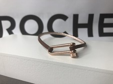 BRACELET FEMME ROCHET BIJOUX MARQUE CUIR ET ACIER MANILLE Boudeuse 18cm Marron