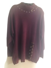 After Shock Women 100% Cotton, Purple & Gold Studded Sweater Size XL