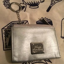 LAUREN RALPH LAUREN SLOAN STREET KEY COIN CASE WITH KEYCHAIN Silver