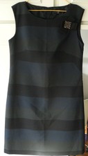 Robe  123 1.2.3 t 40 rayures bleu gris noir noeud broche strass