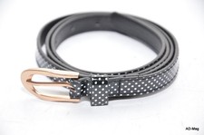 Ceinture femme - Simili Cuir - Noir à pois blancs - Lg 80/85/90 cm - NEUF