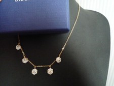 SPLENDIDE COLLIER "SWAROVSKI PARIS" DORE/CRISTAUX/COLLECTION LISABEL/NEUF/ECRIN