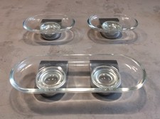 Lot Étagères Salle De Bain Rétro Chic  Porte Savon Verre Et Inox