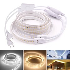 Ruban LED Bande LED 220V 1-25m 2835 Lumineuse Strip Flexible Lumière Blanc Chaud