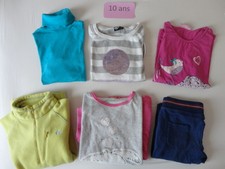 ° 10 ans ° Lot vêtements enfant fille pull pantalon T-shirt pyjama polaire 8 ans