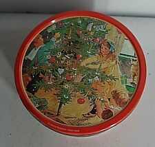  ANCIEN LOT DE 2 BOITE METAL RONDE LITHOGRAPHIE PERE NOEL DECORATION SAPIN  