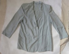 Mania Italie veste légère blazer fluide en soie pure bleu clair vintage NEUF 44