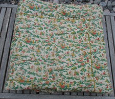 EDREDON TISSU ANCIEN ENFANT SCENE CAMPAGNE