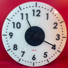 horloge murale vintage guzzini 1980's / 38 cm / verre