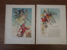 JULES CHERET 3 x lithographies originales 1887 CARNAVAL La revue illustrée 1887
