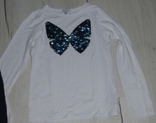 14 ans : T-shirt à sequins papillon ML blanc OKAIDI