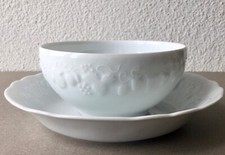 BOL et ASSIETTE CALOTTE en porcelaine DESHOULIERES, modèle CALIFORNIA . LIMOGES 