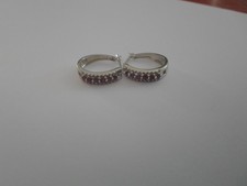 boucles d'oreilles en argent massif, créoles, rubis