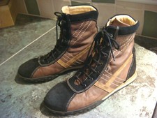 Femme bottines chaussures hautes lacets CCY cuir + nubuck brun doublure cuir 37