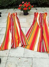 doubles rideaux colorés , rayés  + kdo 2 housses coussins assortis