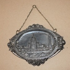 Cadre décoration murale en étains art déco 1930 - la basilique de Lisieux