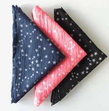 BANDANA FOULARD TOUR DE COU MOTIF ETOILE - Couleur au choix coton