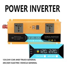 Voltage Convertisseur 12V-24V 2200W Double USB LCD Smart Affichage Numérique
