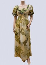 Robe Longue T 40 / 42 L / XL Djellaba Broderie Perle Fête Cérémonie Caftan Dress