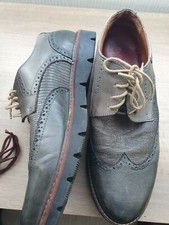 belles chaussures CYCLEUR DE LUXE en cuir Vert/Gris TBE.  P:43