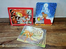 VINTAGE lot 3 puzzle enfant Bambi 101 dalmatiens la belle au bois dormant DISNEY