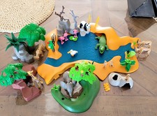PLAYMOBIL - SCENE DE LA SAVANE - ANIMAUX - LION ELEPHANT GIRAFE