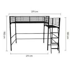 lit mezzanine Alinea Noir couchage 140x200 cm sans matelas