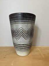 Vase en Céramique Scarifié Motifs Géométriques Signé Austruy