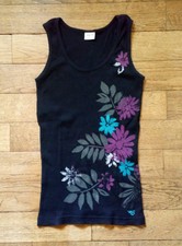 Débardeur haut Esprit noir à motifs floraux Taille S Neuf